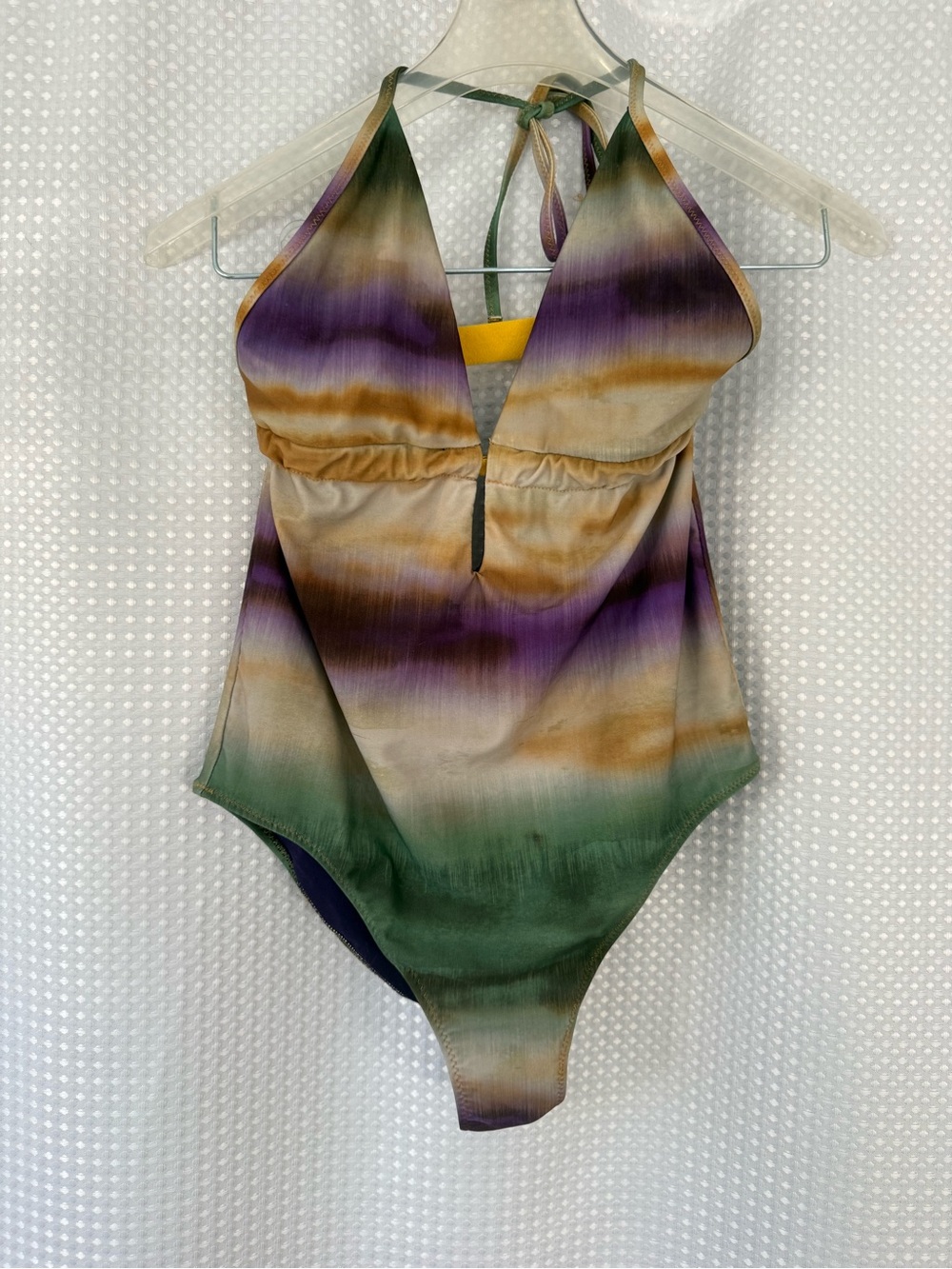 Zara Green Purple Tan Ombre Halter One-Piece